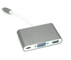 Адаптер Vbparts для APPLE MacBook Type-C - VGA/USB 3.0 + Type-C Grey 075340