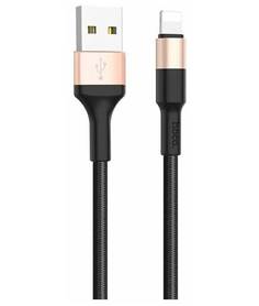 Кабель Hoco X26 Xpress USB - Lightning 1m Black-Gold 6957531080183