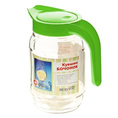 Кувшин стекло, 1.55 л, с крышкой, Berossi, Бочонок, ИК 09038000, салатный