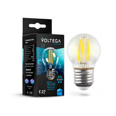 Лампочка Лампа светодиодная Voltega E27 6,5W 4000K прозрачная VG10-G45E27cold9W-F 7139