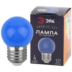 Лампочка Лампа светодиодная ЭРА E27 1W 3000K синяя ERABL45-E27 Б0049573
