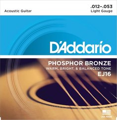 D&#039;ADDARIO EJ16 PHOSPHOR BRONZE LIGHT 12-53 D'addario