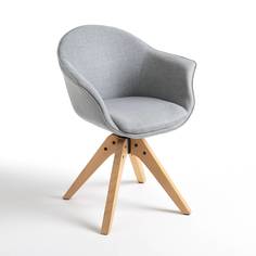 Кресло офисное винтажное quilda (laredoute) серый 64x55x60 см.