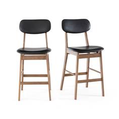 Комплект из 2 барных стульев watford (laredoute) черный 44x110x61 см.