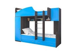 Кровать двухъярусная «юниор 2» (ярофф) голубой 2316x1850x832 см.