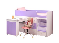 Кровать чердак «малыш» (ярофф) фиолетовый 1632x1130x732 см.