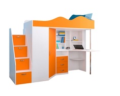 Кровать-чердак «пионер 1» (ярофф) оранжевый 2330x1700x832 см.
