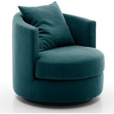 Поворотное кресло oval (olta) синий 80x76x80 см.