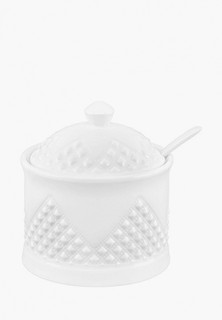 Сахарница Elan Gallery 270 мл 9х9х10 см Ромбики с ложкой