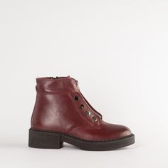 Бордовые кожаные ботинки Calipso