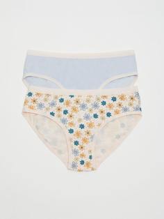 Набор из 2 трусов-слипов для девочек (принт, 122-128) Sela