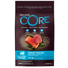 CORE Корм из лосося с тунцом для взрослых собак средних и крупных пород 10 кг Cor.E