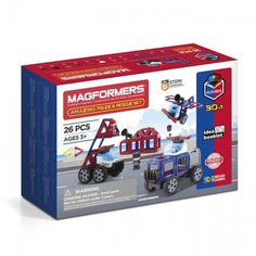 Магнитный конструктор Magformers Amazing Police & Rescue Set 717001, 26 элементов