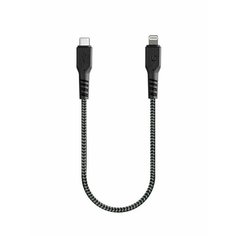 Кабель EnergEA FibraTough USB-C - Lightning MFI, 30 см, черный