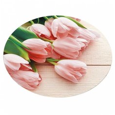 Блюдо стекло, сервировочное, круглое, 32 см, вращающееся, Тюльпаны, ДВ5-010