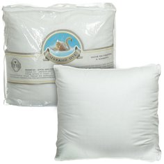 Подушка 50 х 50 см, Лебяжий искусственный пух, чехол 100% хлопок, кант, IVVA, ПЛС-55