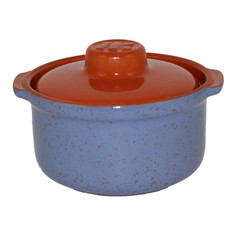Горшочки для запекания сотейник ЛОМОНОСОВСКАЯ КЕРАМИКА ColorLife 0,4л с крышкой керамика сиреневая