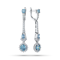 Серьги из белого золота э0912сг12210365_blue ЭПЛ Даймонд
