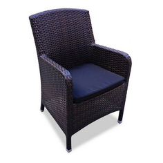 Плетеное кресло Mykonos обеденное темно-коричневое Joygarden