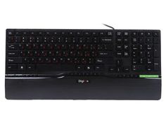 Клавиатура Delux Digion PTDLK1882U 6913060818222 Ultra-Slim, ММ, USB (черная, с зеленой вставкой)