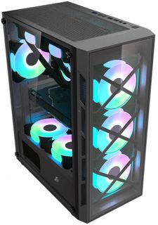 Корпус ATX 1STPLAYER FIREBASE XP-G черный, без БП, с окном, 2*USB 2.0, USB 3.0, audio