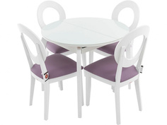 Обеденная группа стол и 4 стула (аврора) белый 90x74x90 см. Avrora