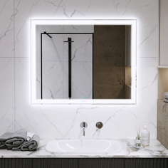 Зеркало с подсветкой bella lux (alavann) белый 100x80x3 см.
