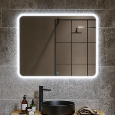 Зеркало с подсветкой anna (alavann) белый 90x80x3 см.