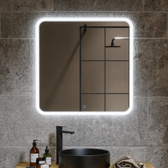 Зеркало с подсветкой anna (alavann) белый 80x80x3 см.