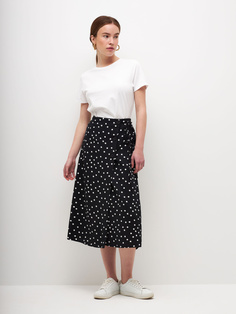 Юбка миди на запах (черный, S) Sela