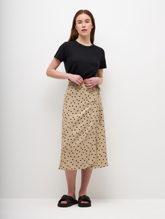 Юбка миди на запах (бежевый, M) Sela