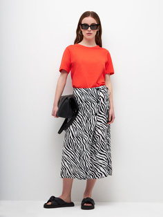 Юбка миди на запах (черный, L) Sela