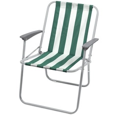 Кресло складное Ника КС4 зелено-белый Д* Ш*В 57,5*61,5*74 см КС4 Nika