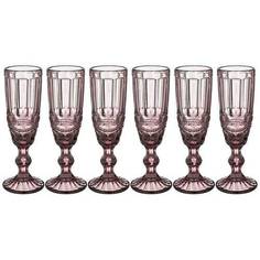Набор бокалов для шампанского Lefard Muza Color Серпентина, 150 мл, розовый, 6 шт