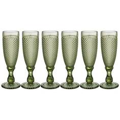 Набор бокалов для шампанского Lefard Muza Color Серпентина, 150 мл, зеленый, 6 шт