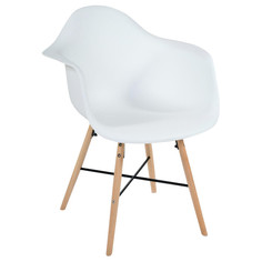 Стулья для кухни кресло CINDY 919 белый пластик/дерево/металл