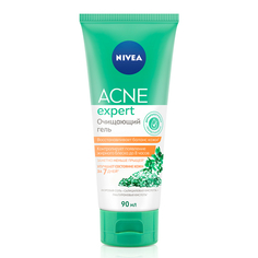 Очищающий гель для умывания Nivea Acne Expert с салициловой кислотой для склонной к жирности и чувствительной кожи, 90 мл