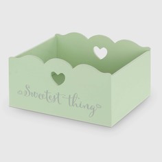 Деревянная коробка ZIHAN Heart мятная L 31х27х16 см