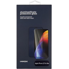 Защитное стекло UNBROKE для Apple iPhone 12 Pro Max, чёрная рамка
