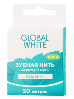 Зубная нить Global White со вкусом мяты 4605370028393