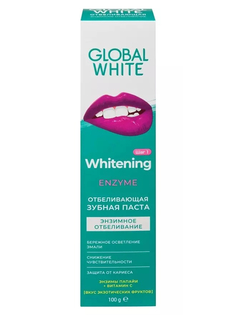 Зубная паста Global White Отбеливающая энзимная 100g 4605370027600
