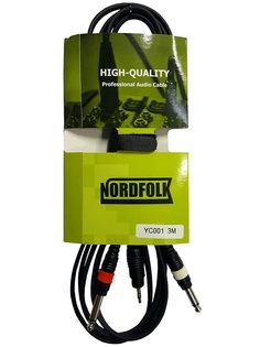 Аксессуар NordFolk Mini Jack Stereo - 2xJack Mono 1.5m NYC001