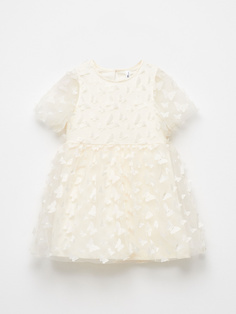 Платье с аппликацией для девочек (белый, 122) Sela