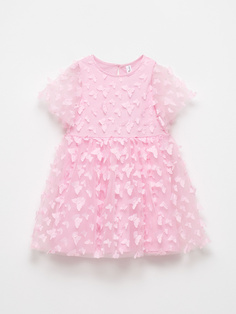 Платье с аппликацией для девочек (розовый, 128) Sela