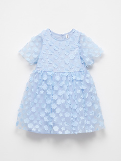 Платье с аппликацией для девочек (голубой, 104) Sela