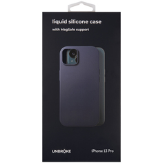 Чехол накладка UNBROKE liquid silicone case MagSafe support для iPhone 13 Pro, синяя