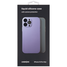 Чехол накладка UNBROKE liquid silicone case with camera protection для iPhone 13 Pro Max, фиолетовая