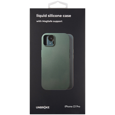 Чехол накладка UNBROKE liquid silicone case MagSafe support для iPhone 13 Pro, зеленая