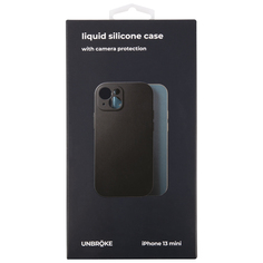 Чехол накладка UNBROKE liquid silicone case with camera protection для iPhone 13 mini, черная