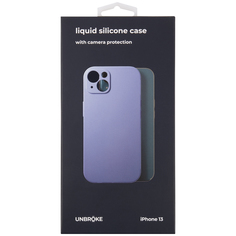 Чехол накладка UNBROKE liquid silicone case with camera protection для iPhone 13, фиолетовая